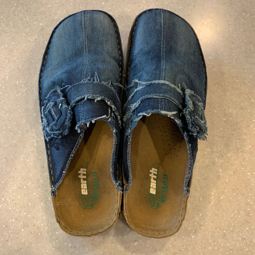 Vegan Earth Denim Clog Style Shoes